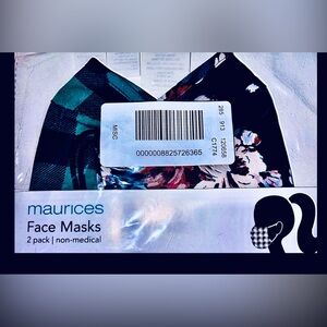Maurices 2 Pack Non-Medical Floral and Buffalo Check
Face Masks | NEW | OSFA